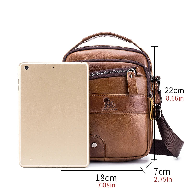 Men's Genuine Leather Crossbody Shoulder Bag