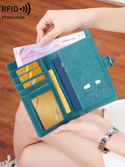 RFID Passport Wallet – Multifunctional Travel Holder with Airplane Design