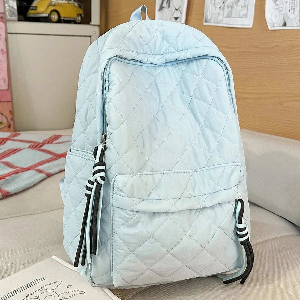 Women's Quilted Backpack with Tassel Detail – Lightweight