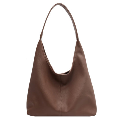 Large Capacity Leather Tote Shoulder Bag – 2-in-1 Shopper Set