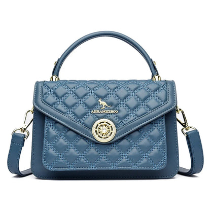 Quilted Crossbody Bag for Women – 3-Layer Leather Handbag