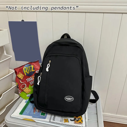 Lightweight Nylon School Backpack – Minimalist Solid Color