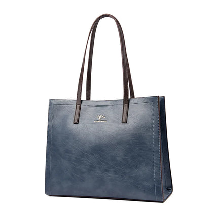 Large Capacity Leather Tote Shoulder Bag for Women