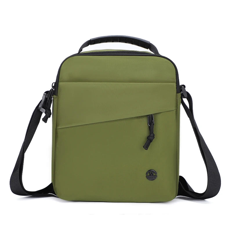 Men's Oxford Shoulder Bag with Top Handle & Multiple Compartments