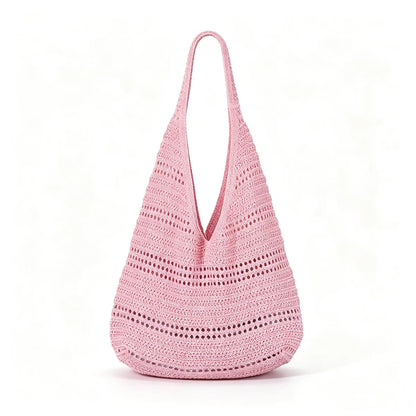 Hollow Woven Tote Bag for Women – Korean Beach Shoulder Bag