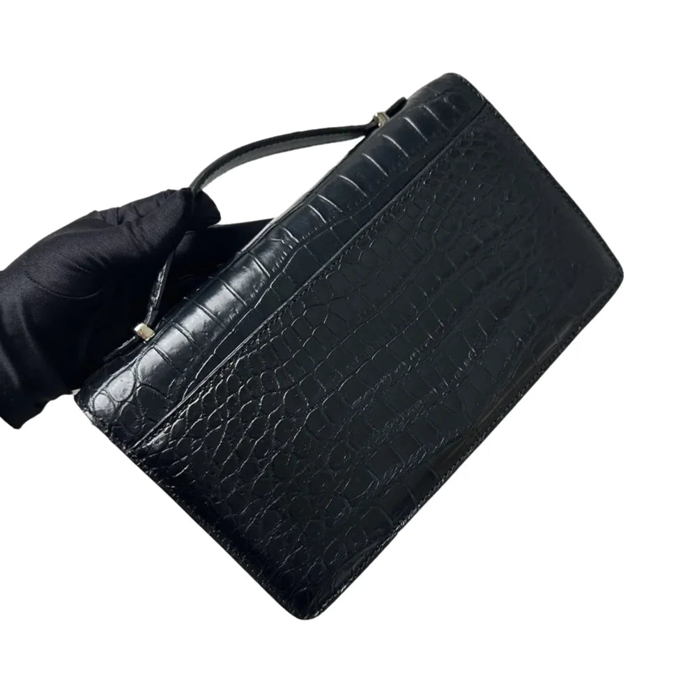 Crocodile Leather Flap Bag – Women's Matte Crossbody