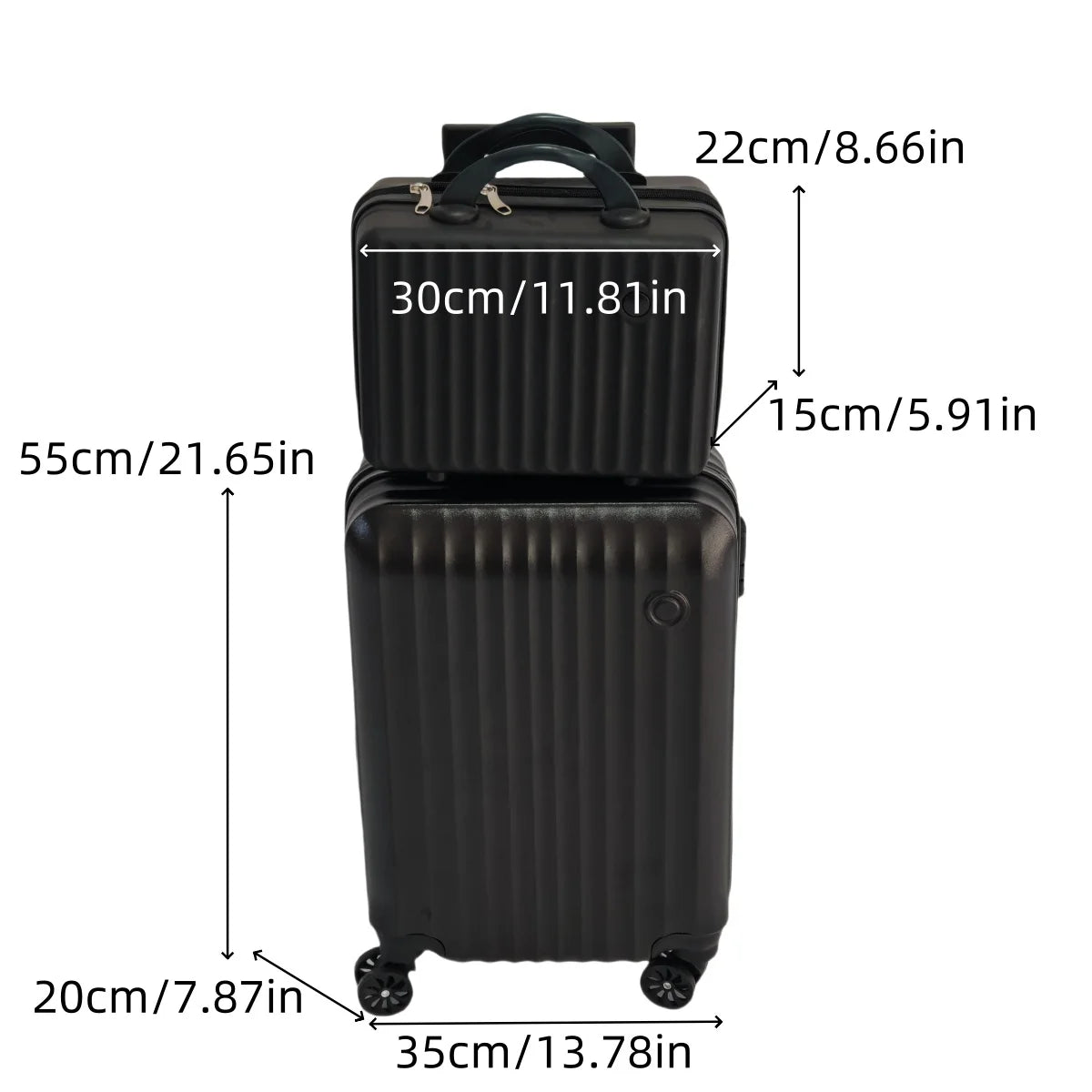 2-Piece Luggage Set – 20" Trolley Suitcase & 14" Carry-On Bag