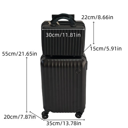 2-Piece Luggage Set – 20" Trolley Suitcase & 14" Carry-On Bag