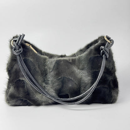 Real Fur Shoulder Bag Women Mink Hair Designer Luxury Handbag Trend Casual Elegant Female Bags