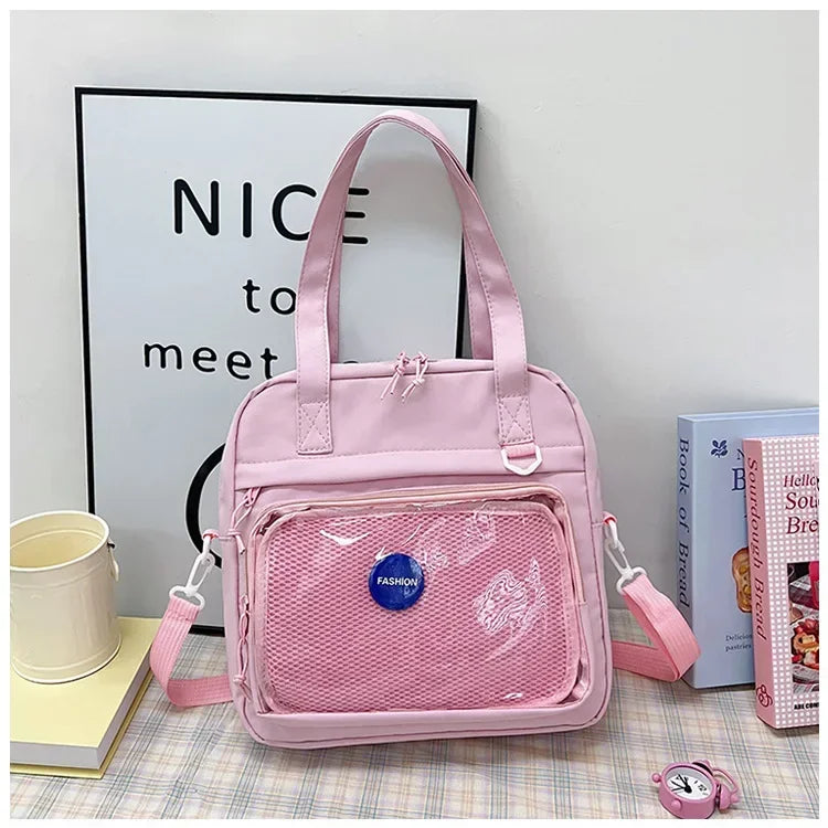 Kawaii Ita Bag Nylon Tote – Large Shoulder Bag for Teen Girls