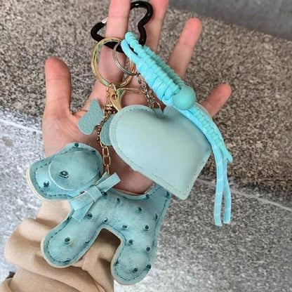 Leather Puppy Dog Keychain – Cute PU Leather Bag Charm Pendant