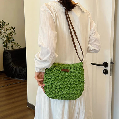 Woven Straw Shoulder Bag Women's Bohemian Crossbody Tote