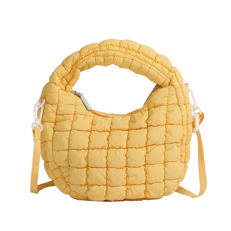 Quilted Puffer Shoulder Bag for Women – Lightweight Crossbody Handbag