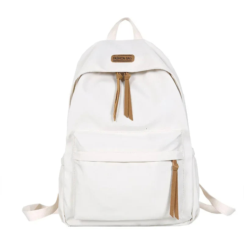 Large Capacity Women's School Backpack – Solid Color College Bag