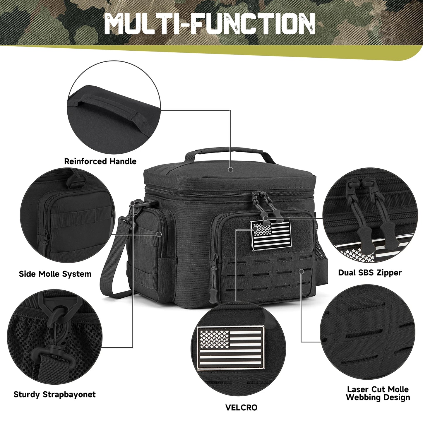 Tactical Insulated Lunch Box Bag for Men