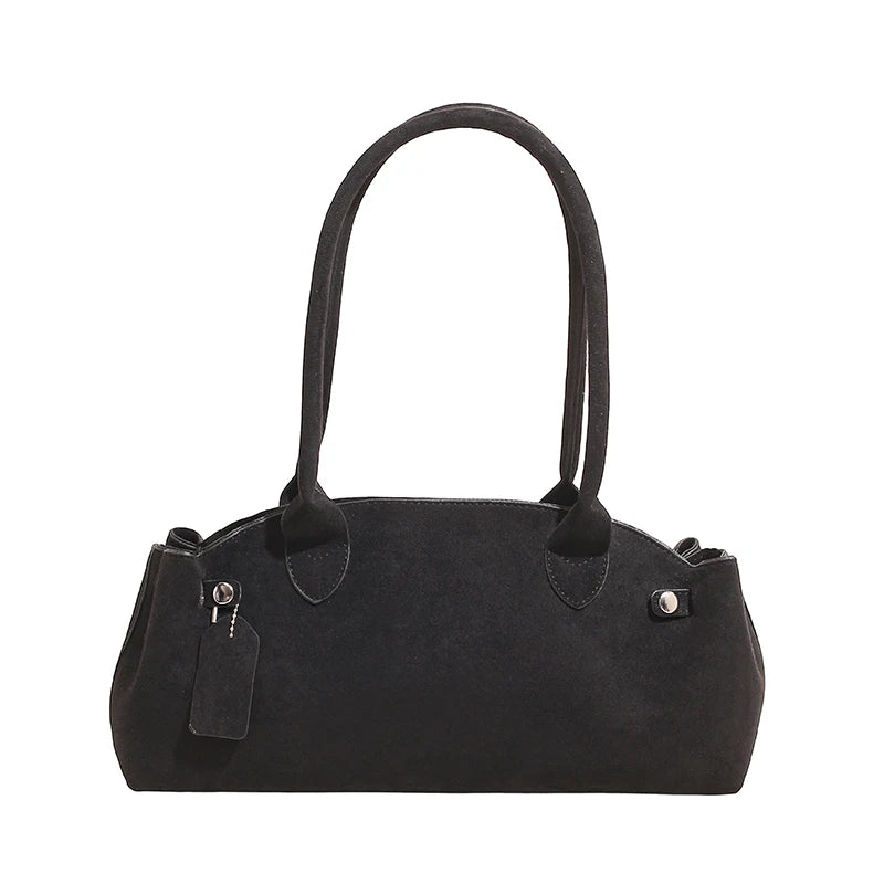 PU Suede Underarm Shoulder Bag – Women's Luxury Top-Handle Tote