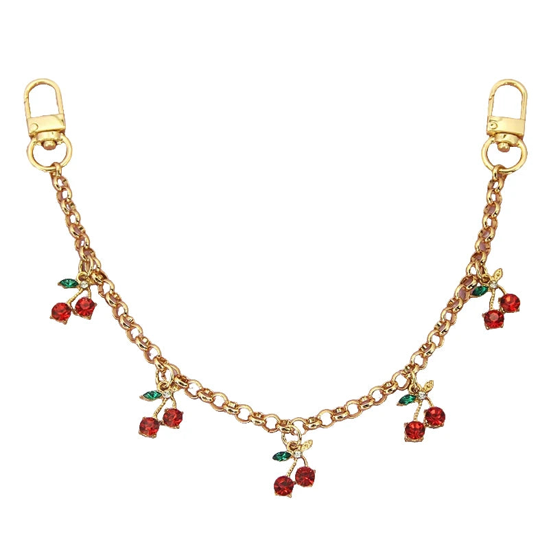 Cherry Crystal Bag Charm Chain – Rhinestone Handbag Accessory