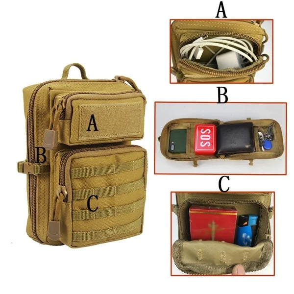 Tactical MOLLE Sling Bag – Waterproof Outdoor Shoulder Pouch for Hiking & Travel