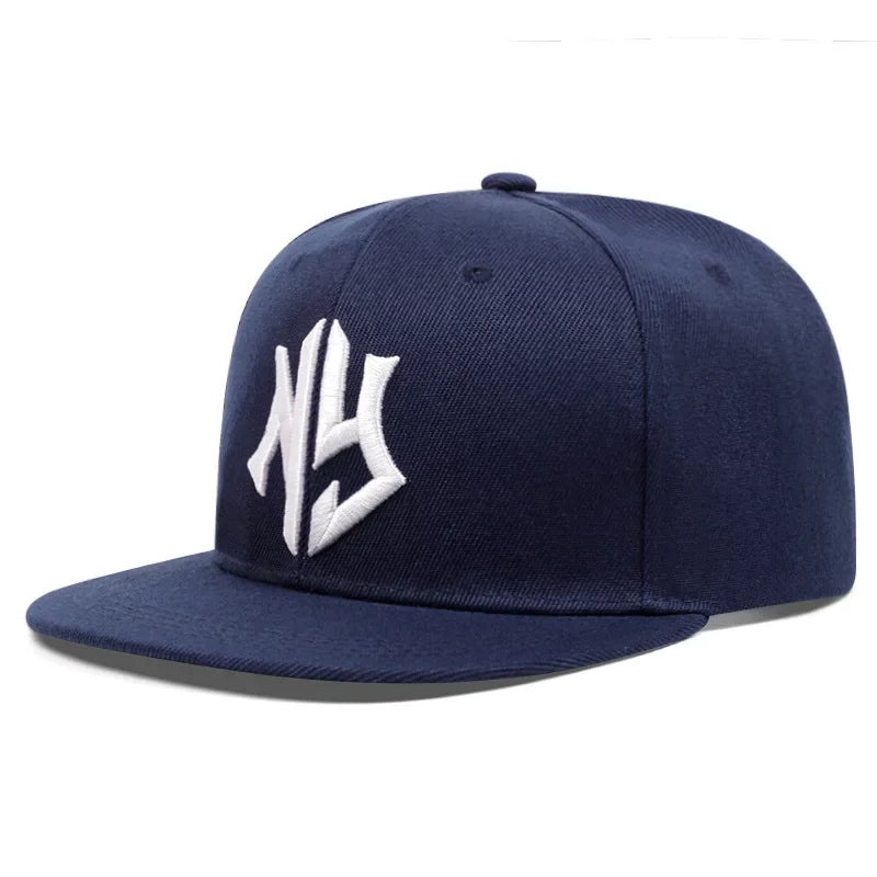 NY Embroidery Snapback Baseball Cap – Unisex Flat Brim Hat