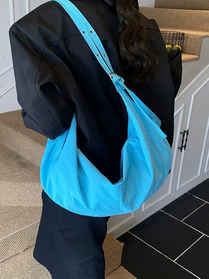Large Capacity Nylon Dumpling Tote Bag – Casual Crossbody Shoulder Bag