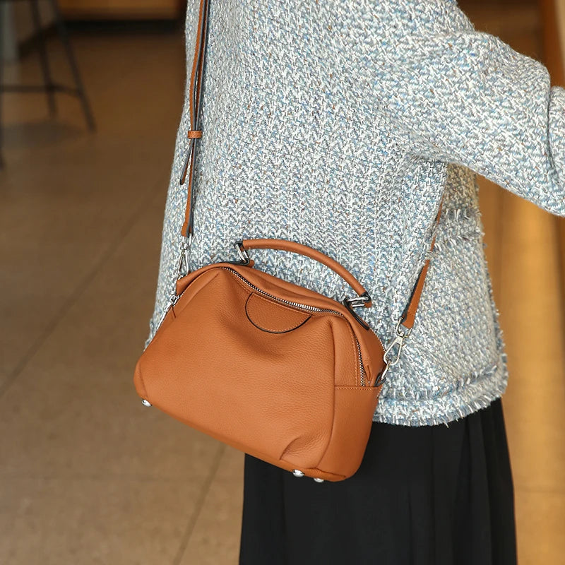 Women's Genuine Cowhide Leather Crossbody Bag