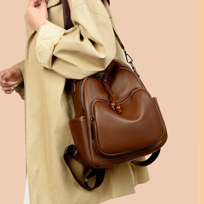 Luxury PU Leather Backpack for Women – Large Capacity Travel Bag