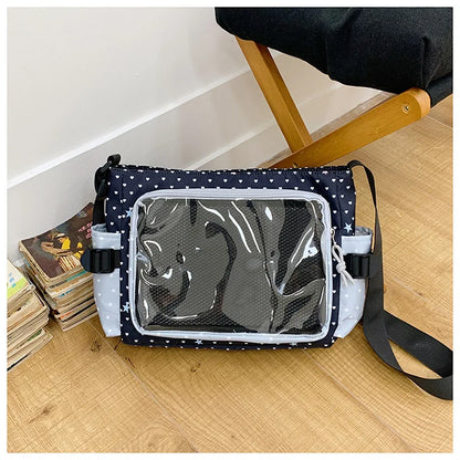 Itabag Large Capacity Crossbody Bag Clear Window Star Print