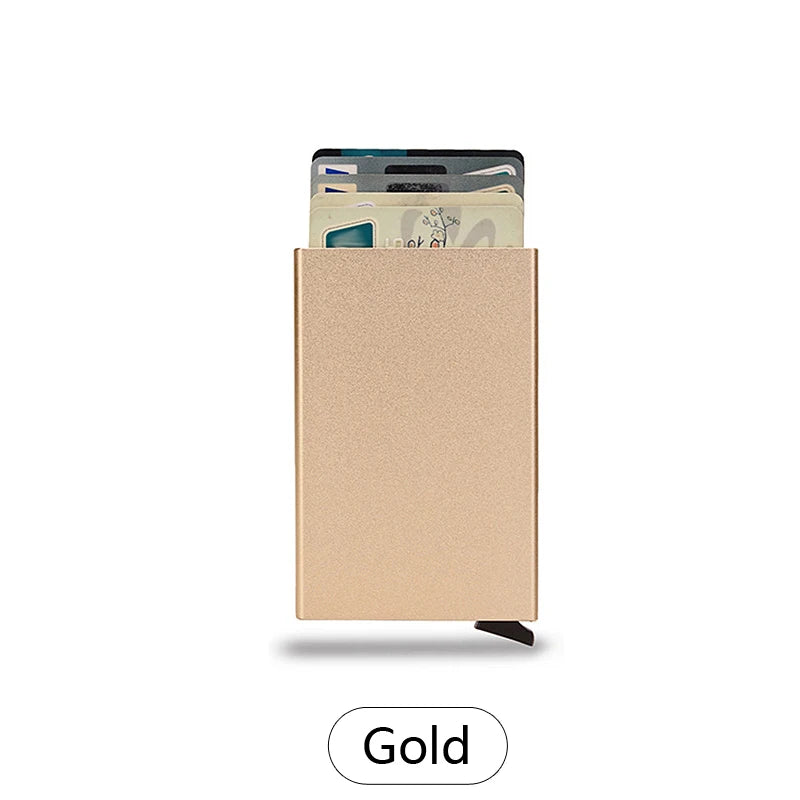 RFID Blocking Aluminum Card Holder with Auto Pop-Up