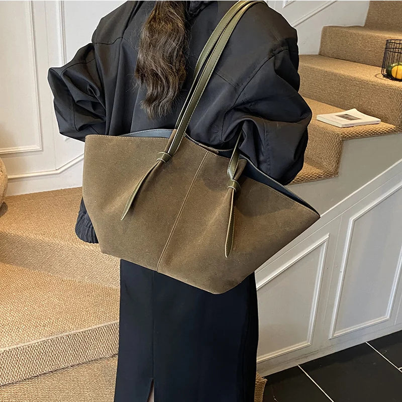 Large Capacity Women's Wing Shoulder Bag – Luxury Suede Tote