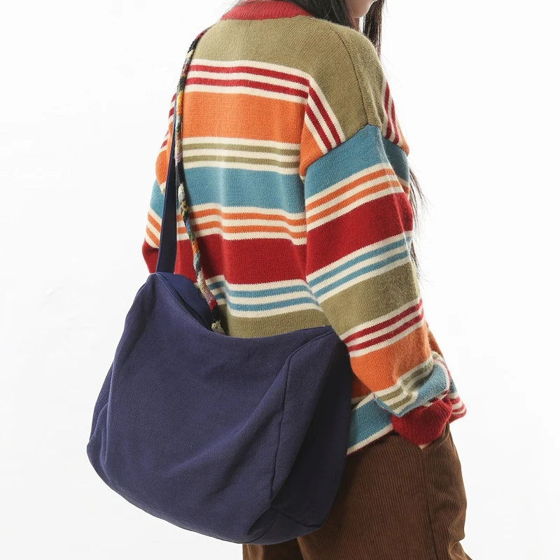 Large Capacity Canvas Tote Bag – Women's Shoulder & Crossbody Handbag