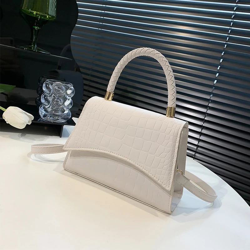 Crocodile Pattern Shoulder Bag – Women's Retro Flap Crossbody Purse
