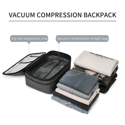 Vacuum Compression Travel Backpack – 17" Laptop Business Bag