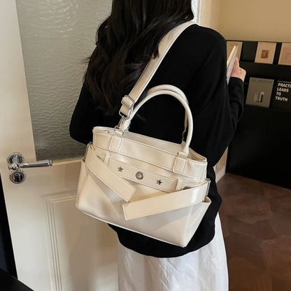 PU Leather Tote Bag – Large Capacity Women's Shoulder & Crossbody
