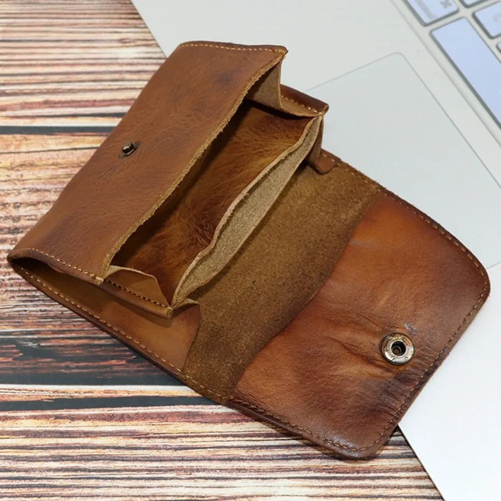 Genuine Cowhide Leather Wallet – Handmade Compact Card Holder
