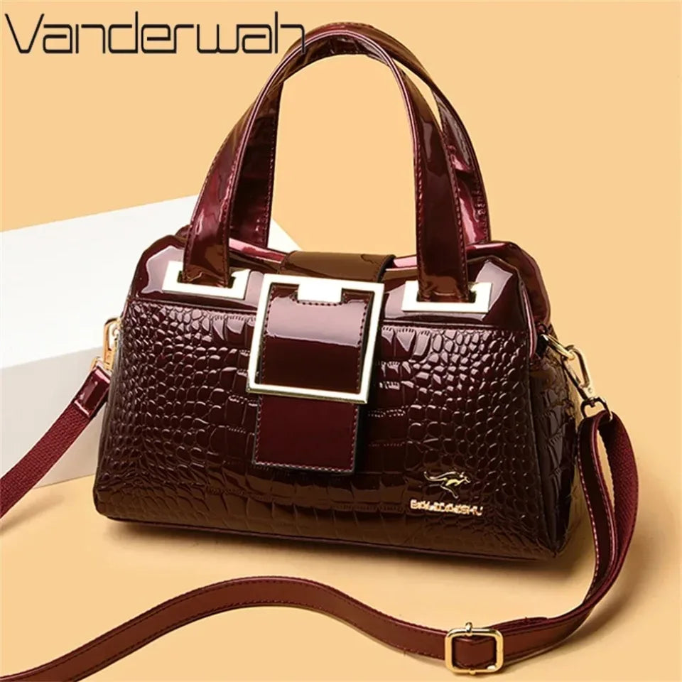 Crocodile Pattern Luxury Tote Bag for Women