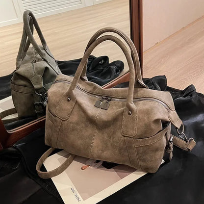 Retro Design Pu Leather Shoulder Bags Women Korean Capacity Armpit Bag Female Crossbody Tote