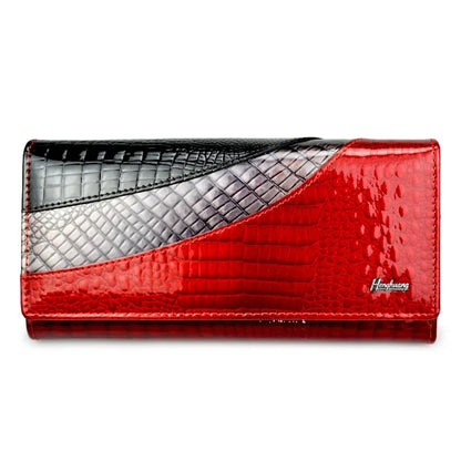 Women's Alligator Leather Long Wallet – Multi-Color Hasp Purse