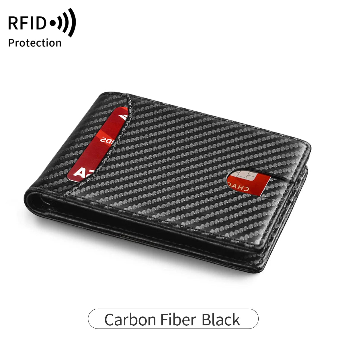 RFID Ultra-Thin Carbon Fiber Wallet for Men – Minimalist Bifold