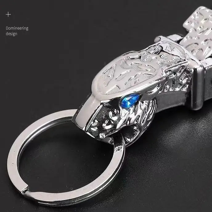 Crocodile Skin Leather Keychain – Luxury Claw Pendant Key Ring