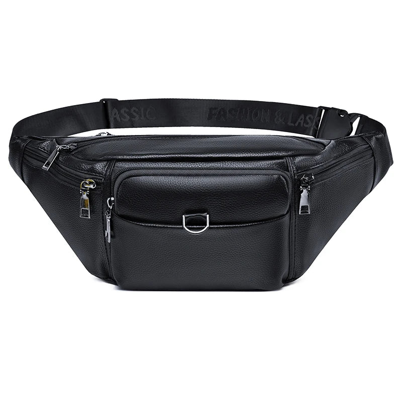 Men's Leather Fanny Pack Waist Bag – Retro Sling Chest Bum Bag