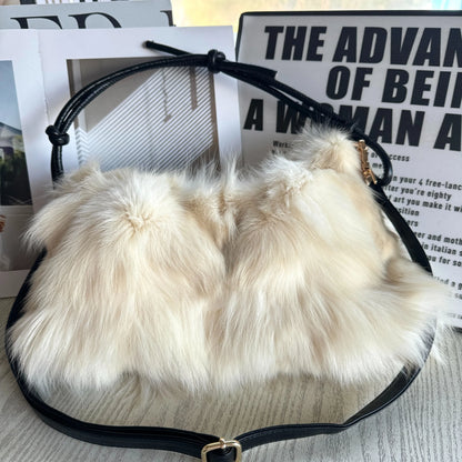 Faux Fur Shoulder Bag — Luxury Tote & Clutch Purse for Women