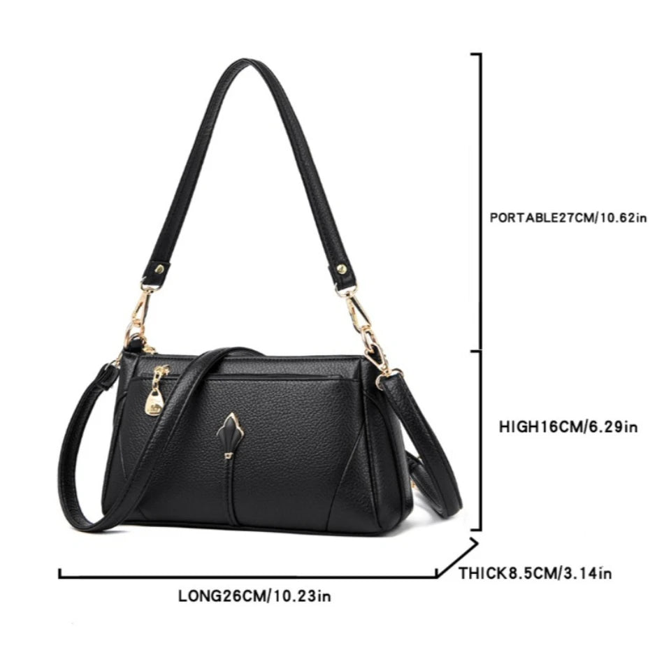 Elegant PU Leather Crossbody Bag – Women's Shoulder Purse