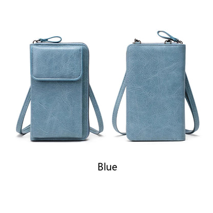 Crossbody Phone Bag – PU Leather Multi-Functional Retro Shoulder Bag