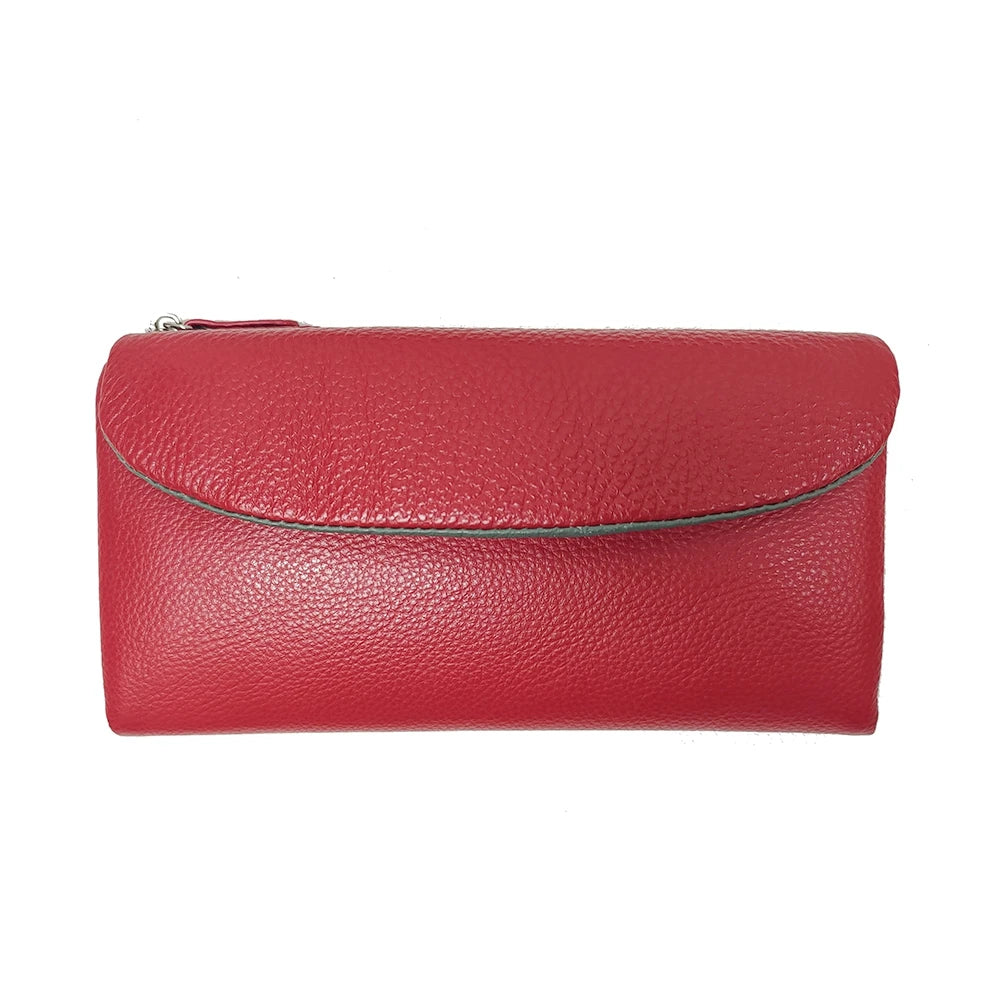 Genuine Leather Long Clutch Wallet for Women – Rainbow Interior