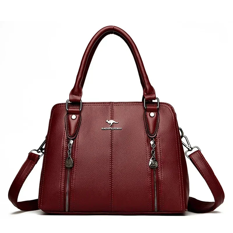 Leather Tote Shoulder Bag for Women – Large Crossbody Handbag