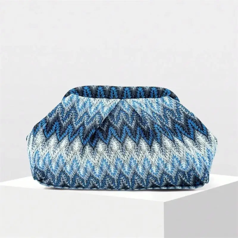 Bohemian Jacquard Clutch Bag – Women's Pleated Cloud Evening Purse