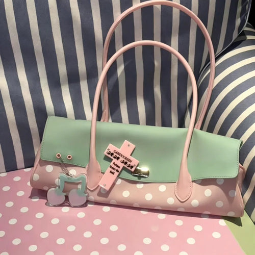 Jelly Handbag with Lock Clasp – Korean Color-Block Shoulder Bag