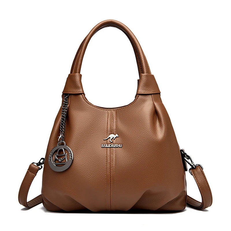 Women's Luxury Soft Leather Top-Handle Shoulder Crossbody Bag