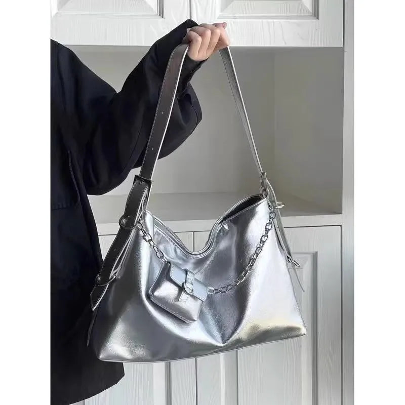 Large Shoulder Tote Bag – Women's Chain Bucket Handbag