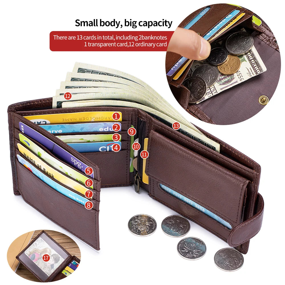 Steel Lion Men's RFID Blocking Genuine Leather Wallet